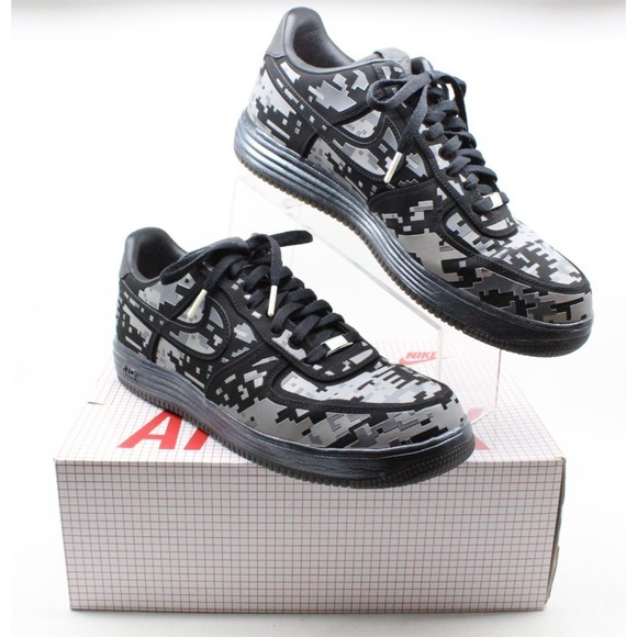 Nike Lunar Force 1 Digi NRG Camo Black Men's Sneakers Sz 14 Shoes 577659-001